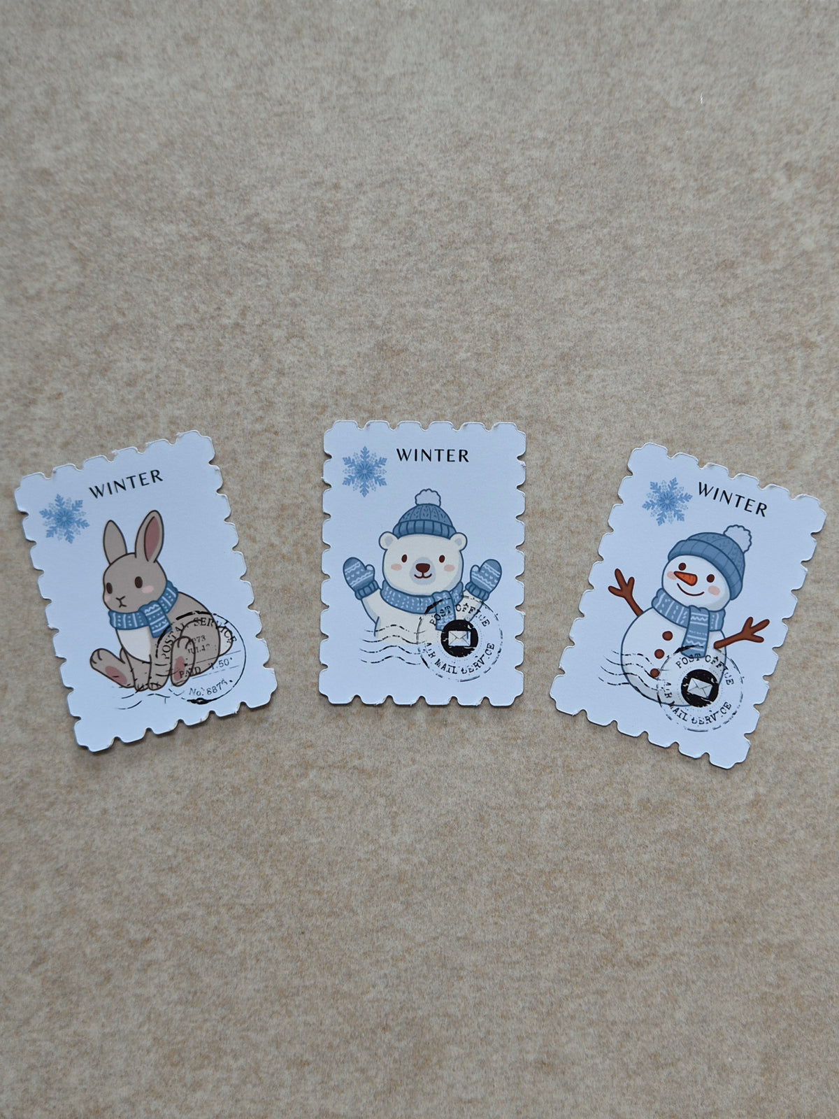 Handgemaakte Postzegel Stickers - Winter Wonderland