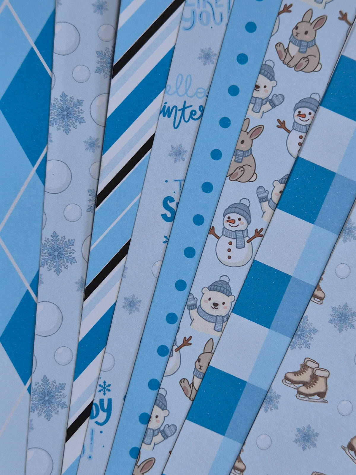 Winter Journal Paper Set (8 stuks) | A5 Scrapbook & Bullet Journal Papier